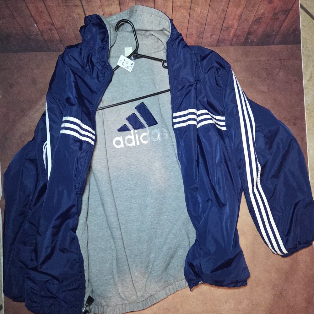 Adidas Men's Blue Windbreaker Jacket
